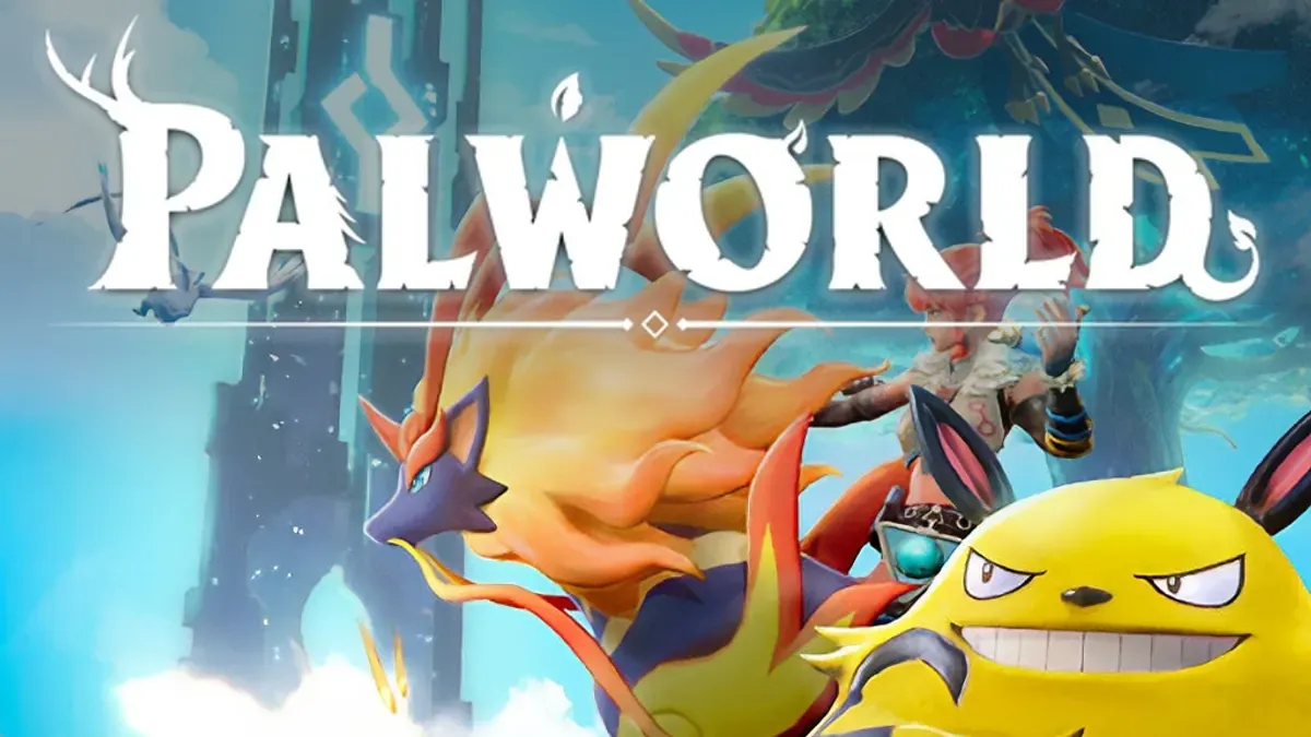 Palworld key art with Grizzbolt, Cattiva, and Pengullet